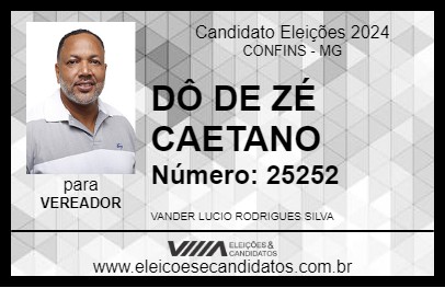 Candidato DÔ DE ZÉ CAETANO 2024 - CONFINS - Eleições