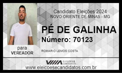 Candidato PÉ DE GALINHA 2024 - NOVO ORIENTE DE MINAS - Eleições