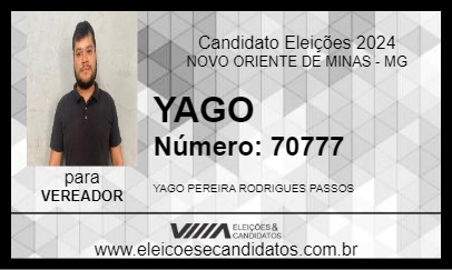 Candidato YAGO 2024 - NOVO ORIENTE DE MINAS - Eleições