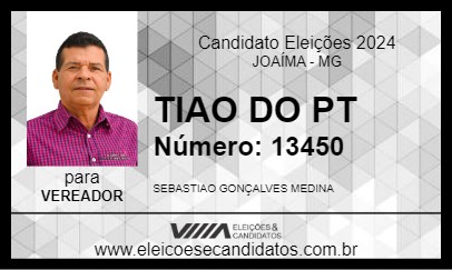 Candidato TIAO DO PT 2024 - JOAÍMA - Eleições