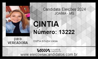 Candidato CINTIA 2024 - JOAÍMA - Eleições