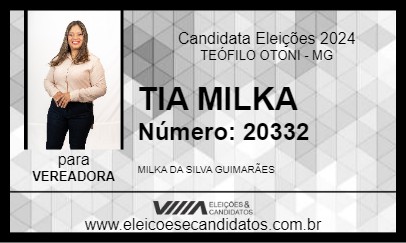 Candidato TIA MILKA 2024 - TEÓFILO OTONI - Eleições