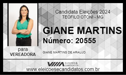 Candidato GIANE MARTINS 2024 - TEÓFILO OTONI - Eleições