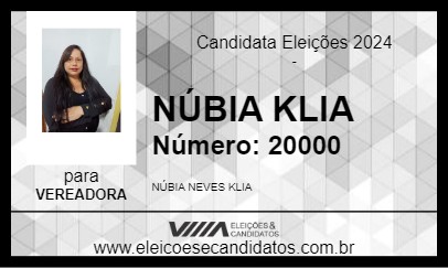 Candidato NÚBIA KLIA 2024 - TEÓFILO OTONI - Eleições