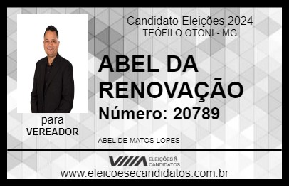 Candidato ABEL DA RENOVAÇÃO 2024 - TEÓFILO OTONI - Eleições