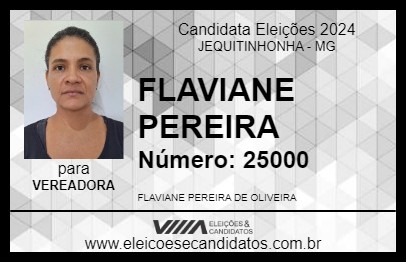 Candidato FLAVIANE PEREIRA 2024 - JEQUITINHONHA - Eleições