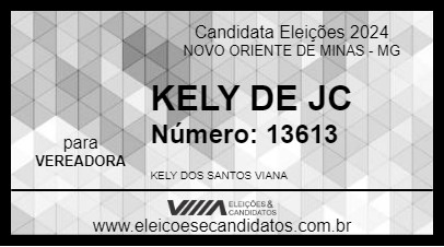 Candidato KELY DE JC 2024 - NOVO ORIENTE DE MINAS - Eleições