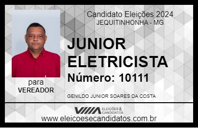 Candidato JUNIOR ELETRICISTA 2024 - JEQUITINHONHA - Eleições