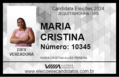 Candidato MARIA CRISTINA 2024 - JEQUITINHONHA - Eleições