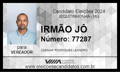 Candidato IRMÃO JÔ 2024 - JEQUITINHONHA - Eleições