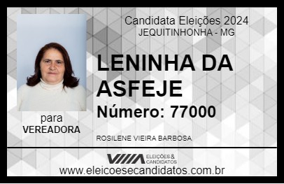 Candidato LENINHA DA ASFEJE 2024 - JEQUITINHONHA - Eleições