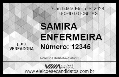 Candidato SAMIRA ENFERMEIRA 2024 - TEÓFILO OTONI - Eleições