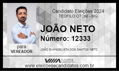 Candidato JOÃO NETO 2024 - TEÓFILO OTONI - Eleições