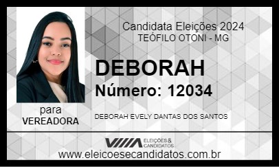 Candidato DEBORAH 2024 - TEÓFILO OTONI - Eleições