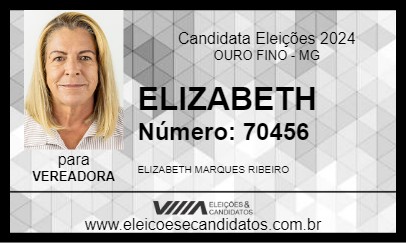 Candidato ELIZABETH 2024 - OURO FINO - Eleições