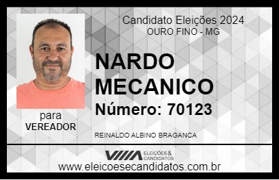 Candidato NARDO MECANICO 2024 - OURO FINO - Eleições