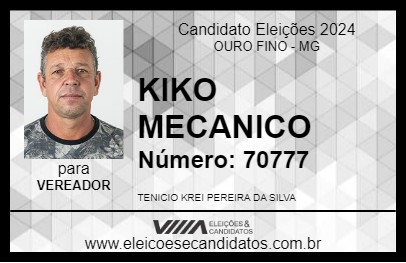 Candidato KIKO MECANICO 2024 - OURO FINO - Eleições