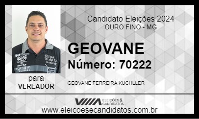 Candidato GEOVANE 2024 - OURO FINO - Eleições