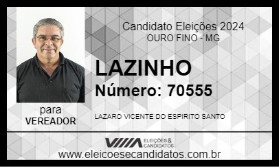 Candidato LAZINHO 2024 - OURO FINO - Eleições