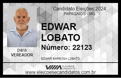 Candidato EDWAR LOBATO 2024 - PAPAGAIOS - Eleições