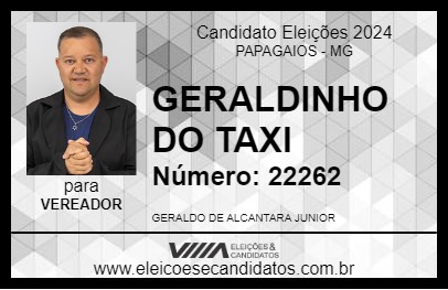 Candidato GERALDINHO DO TAXI 2024 - PAPAGAIOS - Eleições