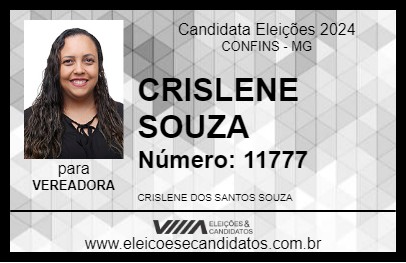 Candidato CRISLENE SOUZA 2024 - CONFINS - Eleições