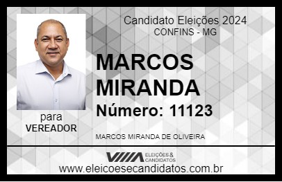 Candidato MARCOS MIRANDA 2024 - CONFINS - Eleições