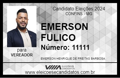 Candidato EMERSON FULICO 2024 - CONFINS - Eleições