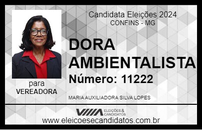 Candidato DORA AMBIENTALISTA 2024 - CONFINS - Eleições