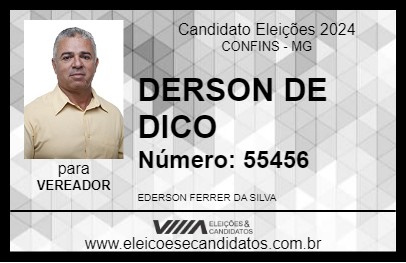 Candidato DERSON DE DICO 2024 - CONFINS - Eleições