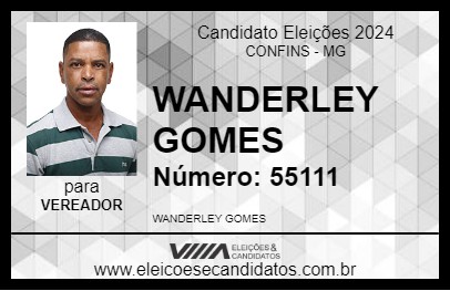 Candidato WANDERLEY GOMES 2024 - CONFINS - Eleições