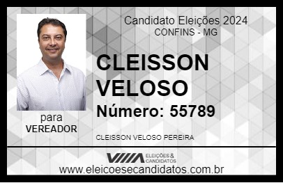 Candidato CLEISSON VELOSO 2024 - CONFINS - Eleições