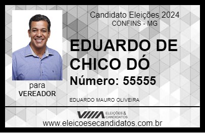 Candidato EDUARDO DE CHICO DÓ 2024 - CONFINS - Eleições