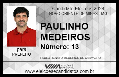 Candidato PAULINHO MEDEIROS 2024 - NOVO ORIENTE DE MINAS - Eleições