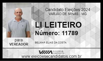 Candidato LI LEITEIRO 2024 - VARJÃO DE MINAS - Eleições