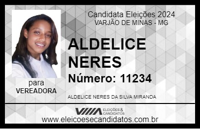 Candidato ALDELICE NERES 2024 - VARJÃO DE MINAS - Eleições