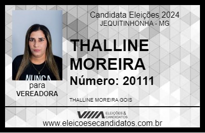 Candidato THALLINE MOREIRA 2024 - JEQUITINHONHA - Eleições