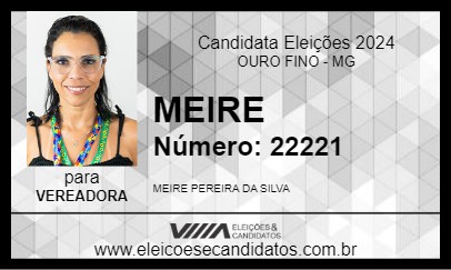 Candidato MEIRE 2024 - OURO FINO - Eleições