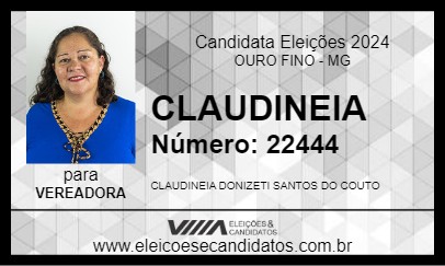 Candidato CLAUDINEIA  2024 - OURO FINO - Eleições