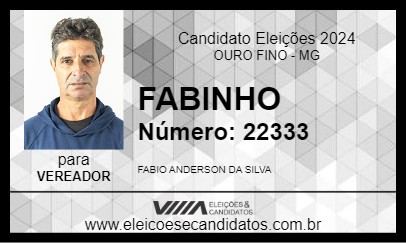 Candidato FABINHO 2024 - OURO FINO - Eleições