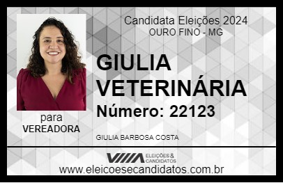 Candidato GIULIA VETERINÁRIA 2024 - OURO FINO - Eleições