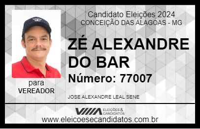 Candidato ZÉ ALEXANDRE DO BAR 2024 - CONCEIÇÃO DAS ALAGOAS - Eleições