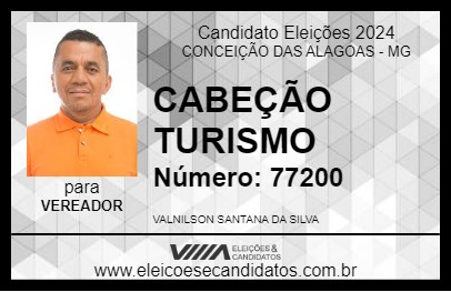 Candidato CABEÇÃO TURISMO 2024 - CONCEIÇÃO DAS ALAGOAS - Eleições