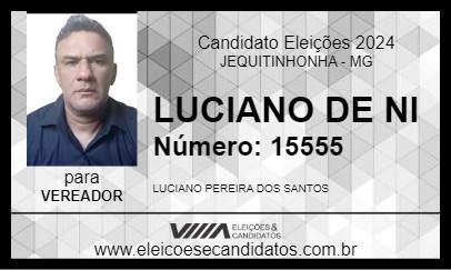 Candidato LUCIANO DE NI 2024 - JEQUITINHONHA - Eleições