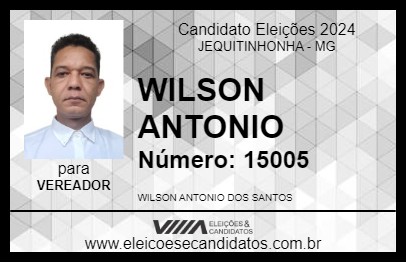 Candidato WILSON ANTONIO 2024 - JEQUITINHONHA - Eleições