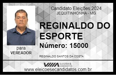 Candidato REGINALDO DO ESPORTE 2024 - JEQUITINHONHA - Eleições