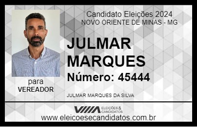 Candidato JULMAR MARQUES 2024 - NOVO ORIENTE DE MINAS - Eleições