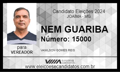 Candidato NEM GUARIBA 2024 - JOAÍMA - Eleições