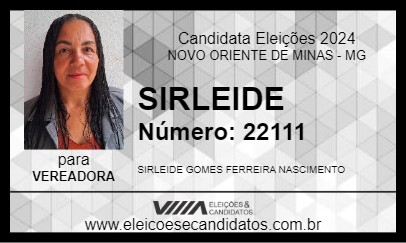 Candidato SIRLEIDE 2024 - NOVO ORIENTE DE MINAS - Eleições