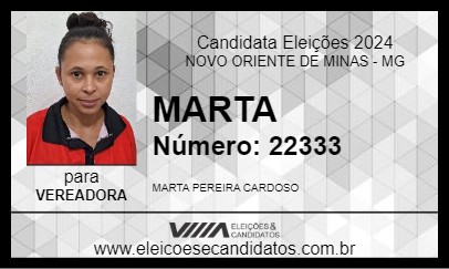 Candidato MARTA 2024 - NOVO ORIENTE DE MINAS - Eleições